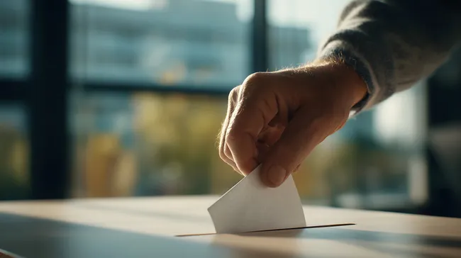 Handstimmabgabe bei Wahl: Demokratie in Aktion