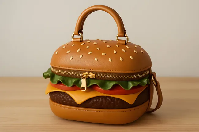 Handtasche im Hamburger-Design