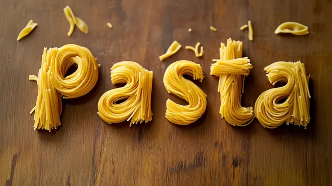 Handwerklich hergestellte Pasta vor Holzhintergrund