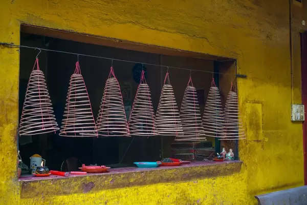 Hanging Incense Cones in On Lang Pagoda in Saigon