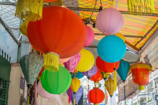Haning Chinese Lanterns at a Vietnamese House in Saigon