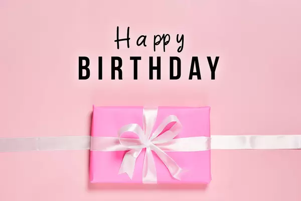 Happy birthday card with a gift box