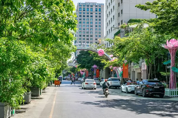 Happy Lunar New Year Sign at Nguyen Hue Walking Street in District 1 of Saigon