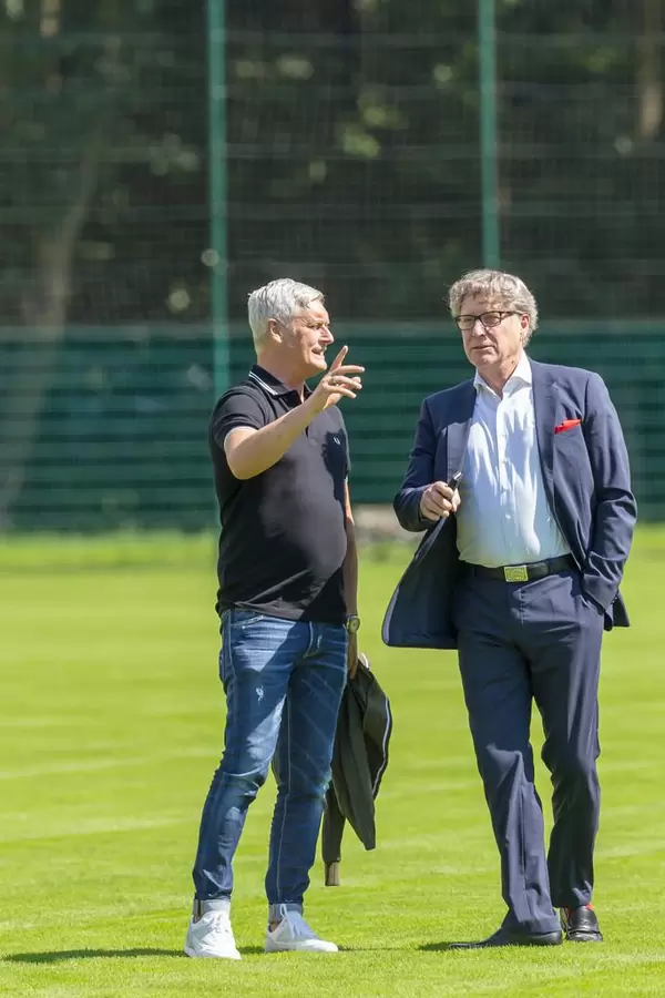 Harald Schumacher und Armin Veh beim Training am 25.06.2018