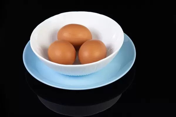Hard Boiled Eggs on the black background (Flip 2019)