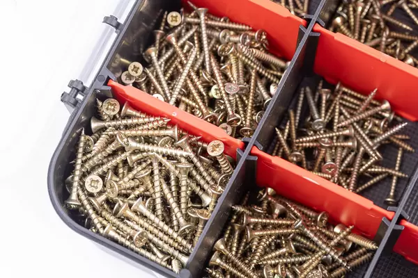 Hardware box with screws for wood