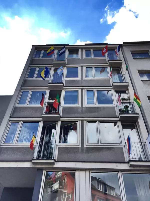 Häuserwand zur WM in Köln