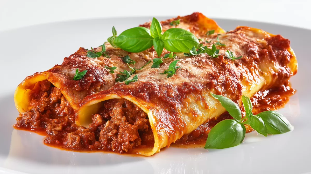 Hausgemachte Cannelloni mit Bolognese überbacken