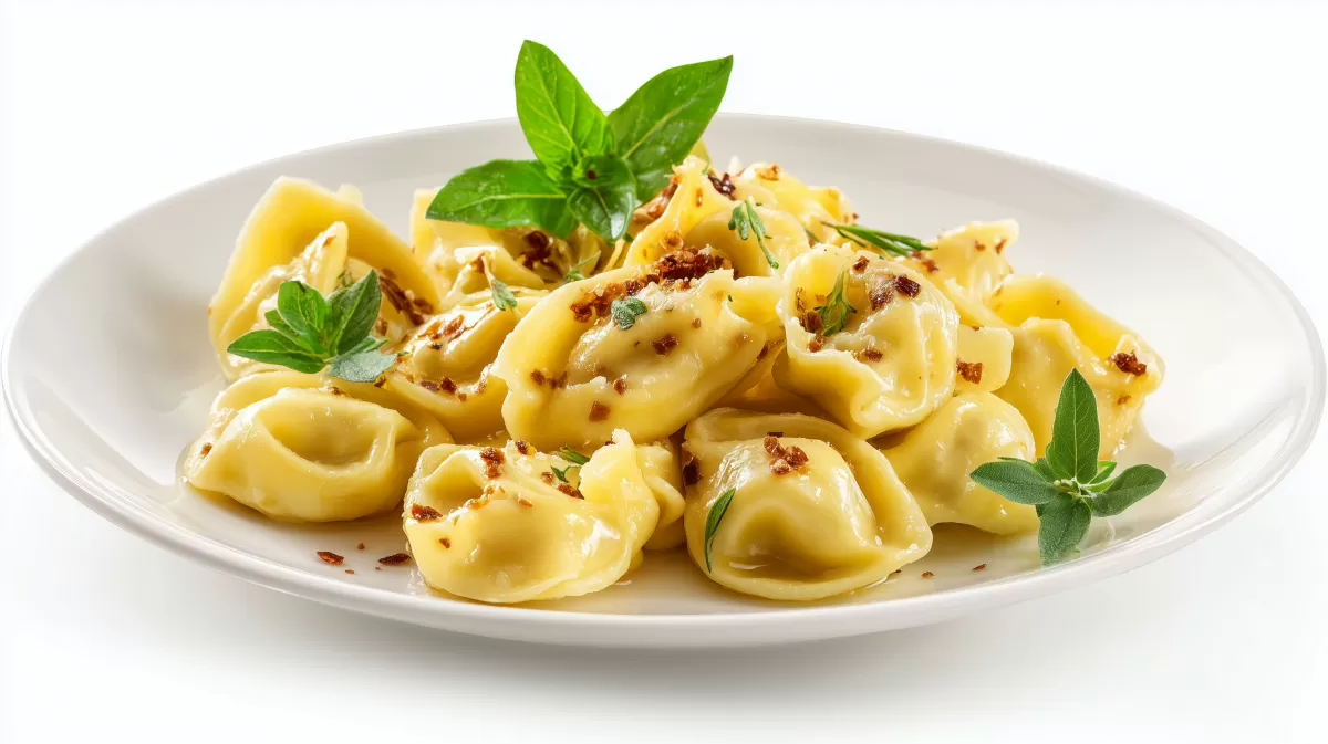 Hausgemachte Cappelletti Nudeln mit Kräutern und Butter