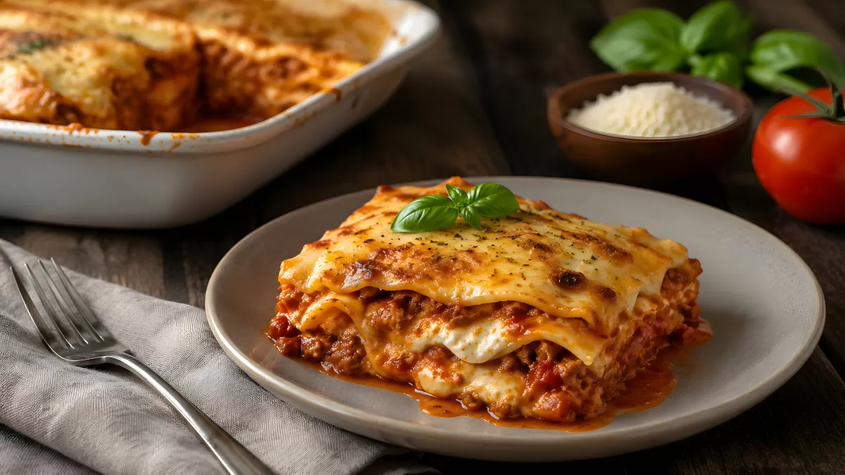 Hausgemachte Lasagne al Forno mit Fleischsauce