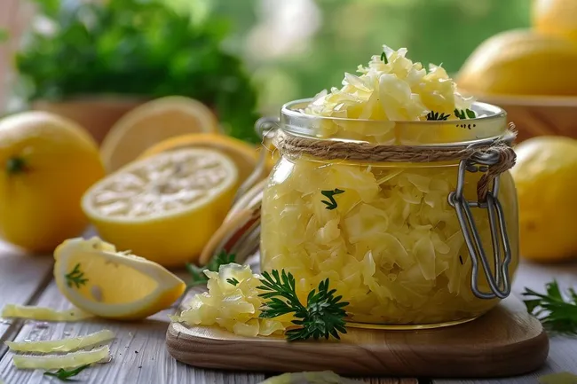 Hausgemachtes Zitronen-Konfitüre-Glas