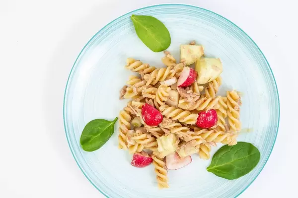 Healthy meal with Pasta and Vegetables with Tuna fish