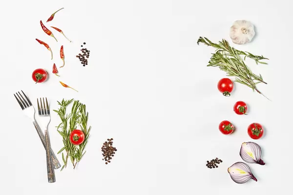 Healthy vegetables and herbs based salad ingredients