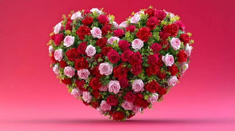 Heart Shaped Rose Flower Arrangement for Valentine’s Day