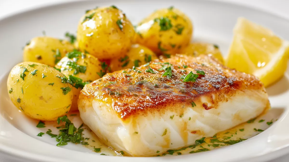 Heilbutt mit Petersilienkartoffeln und Zitrone