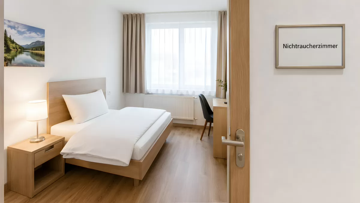 Helles Nichtraucherzimmer in einem modernen Hotel