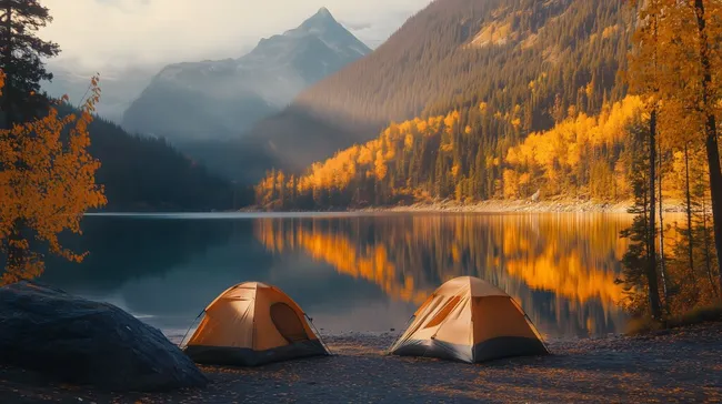 Herbstliche Zeltnacht an traumhaftem Bergsee