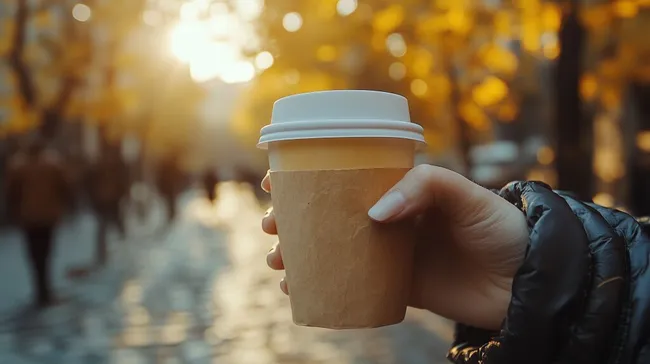Herbstlicher Kaffeegenuss im goldenen Sonnenlicht