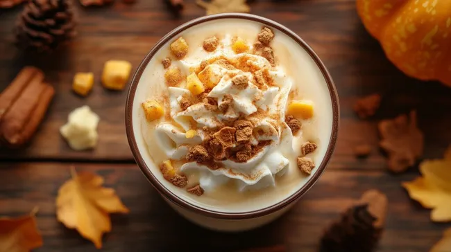 Herbstlicher Kürbisgewürz-Latte mit Sahne