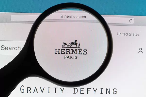 Hermes Paris logo under magnifying glass