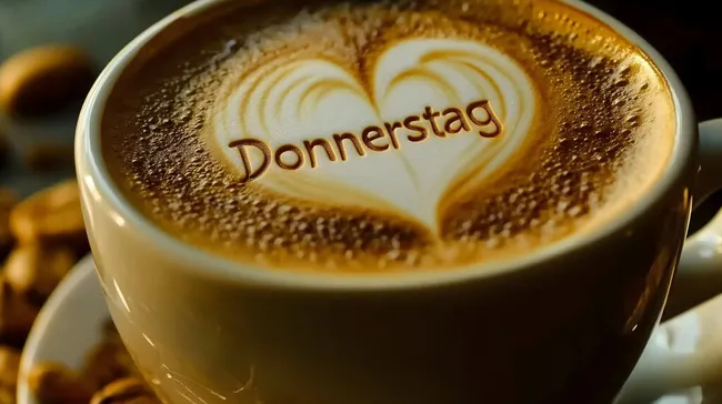 Herz-Latte mit Donnerstags-Schriftzug