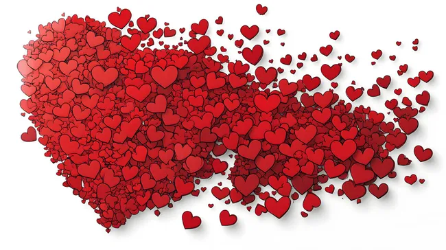 Herzen in Herzform, ein romantisches Stockfoto