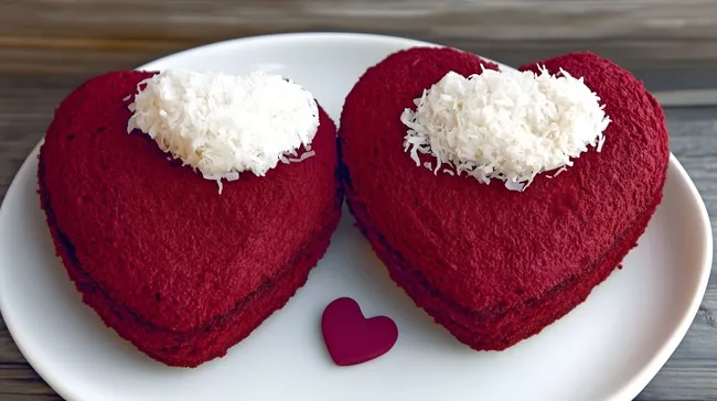 Herzförmige Rote-Bete-Kuchen mit Kokosnuss-Topping