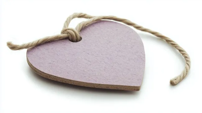 Herzförmiger Holzanhänger in Lavendelfarbe