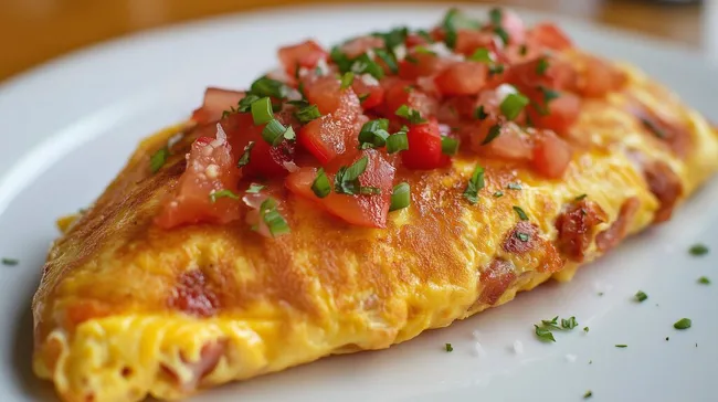 Herzhafte Omelett-Scheibe mit Frischgemüse