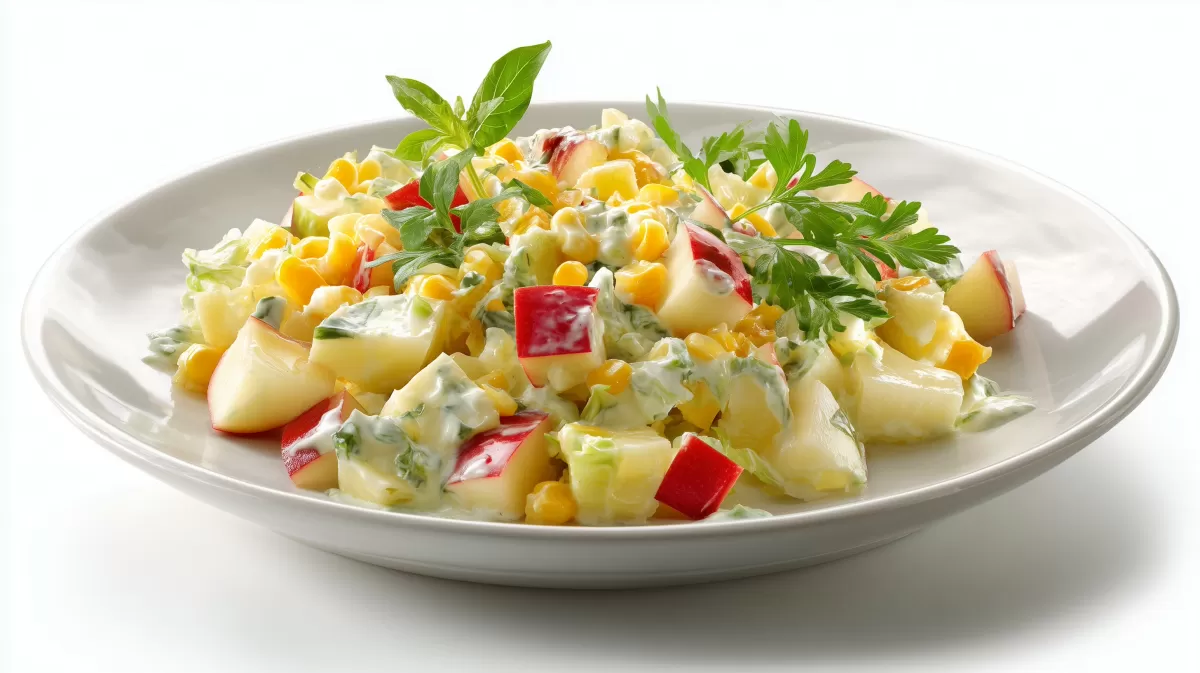 Herzhafter Apfel Lauch Salat mit Emmentaler