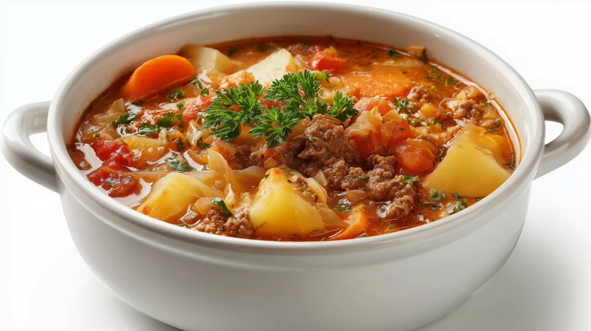 Herzhafter Bauerntopf mit Hackfleisch und Gemüse