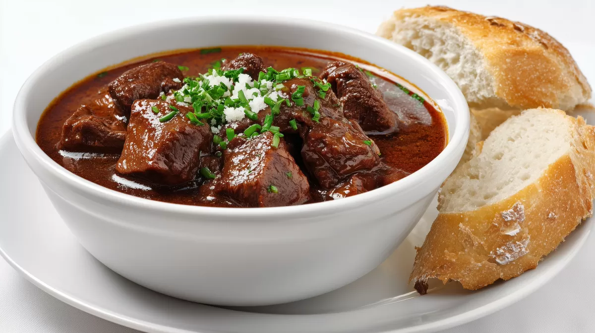 Herzhaftes Gulasch mit Brot nach Omas Rezept