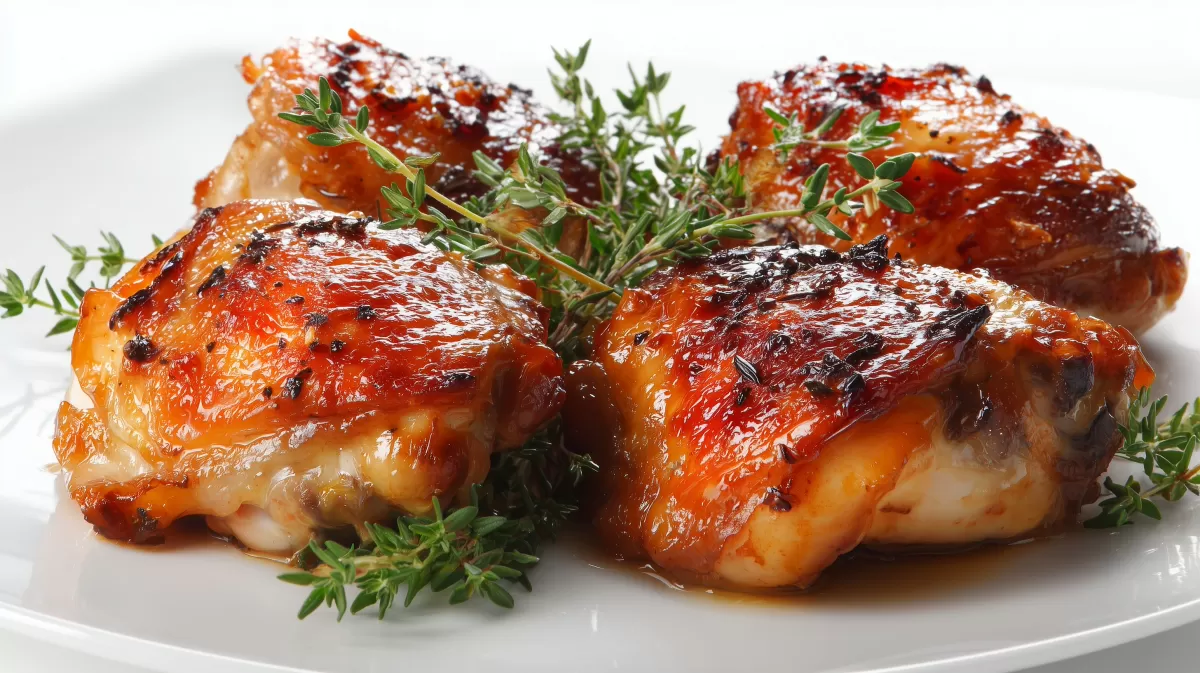 Hhnchenschenkel superzart aus dem Backofen mit Thymian