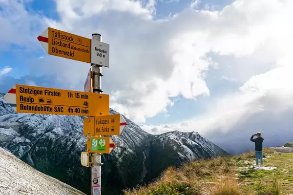 Highest point of Furkapass at 2431 meters with an amazing view