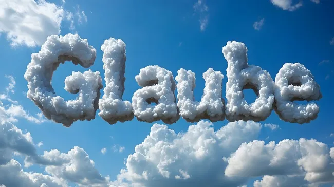 Himmel voller Wolkenkunst mit dem Wort 'Glaube'