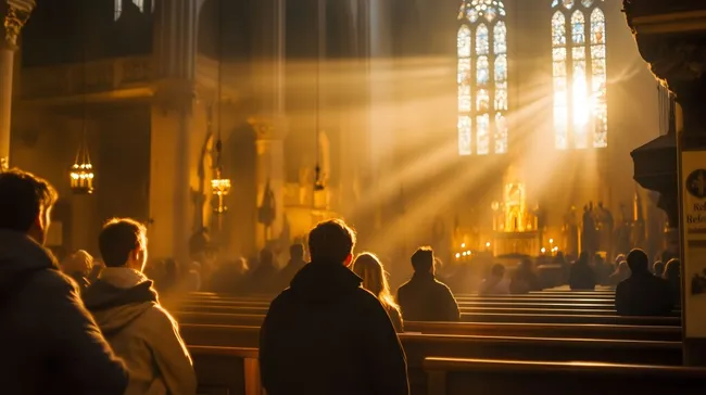 Himmlisches Licht in einer gotischen Kathedrale
