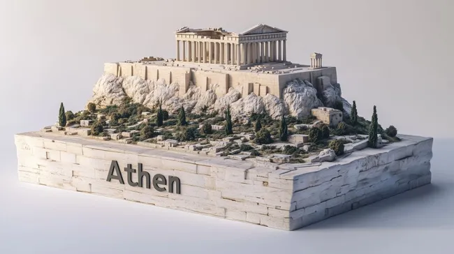 Historisches Modell der Akropolis von Athen