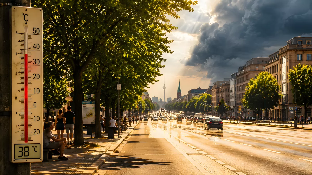 Hitze in Berlin: Thermometer zeigt 38 Grad im Sommer