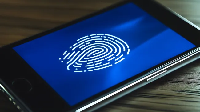 Hochauflösender Fingerabdruck-Scan auf Smartphone-Display