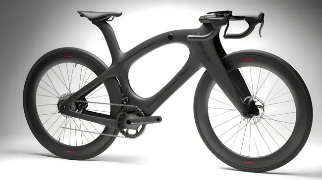 Hochmodernes, aerodynamisches Zeitfahrrad