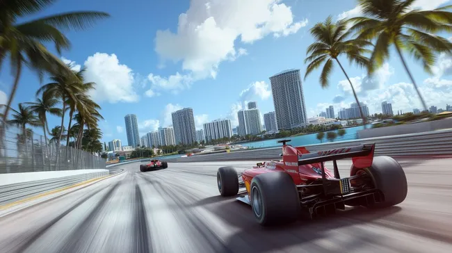 Hochspannende Formel-1-Rennszene in Miami