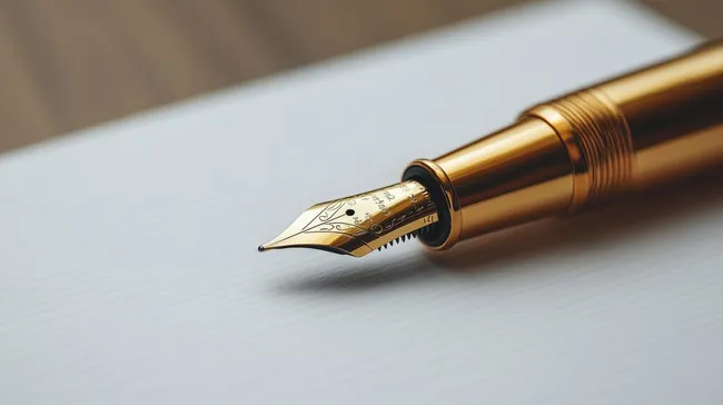 Hochwertige Füllhalter-Nahaufnahme auf elegantem Hintergrund