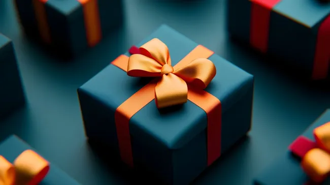 Hochwertige Geschenkverpackung mit Schleife