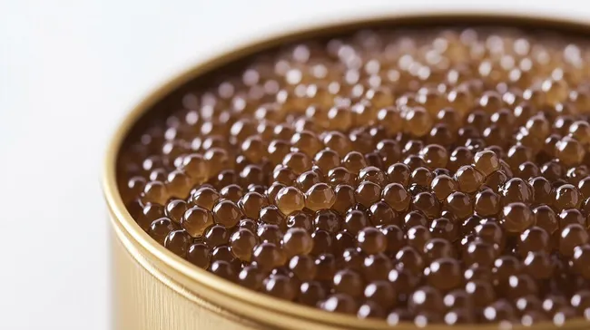 Hochwertige Kaviar-Delikatesse in Nahaufnahme