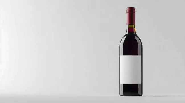 Hochwertige Rotweinflasche mit leerem Etikett