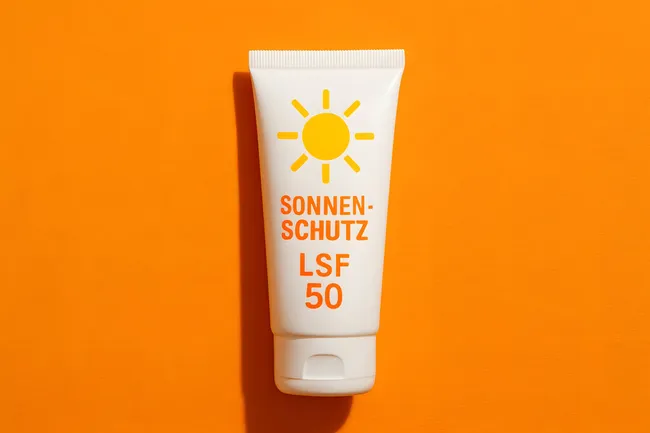 Hochwertige Sonnencreme-Tube mit LSF 50
