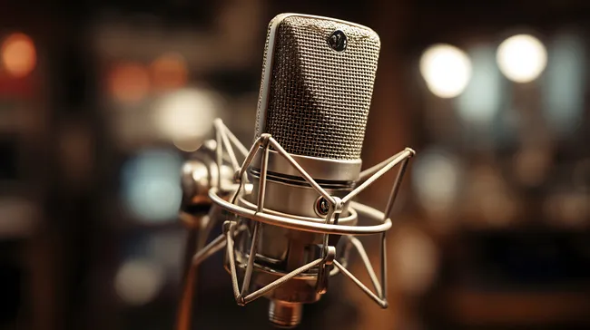 Hochwertiges Studiomikrofon mit Beleuchtung