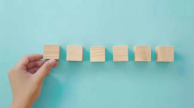 Hölzerne Bausteine für kreative Planung und Organisation