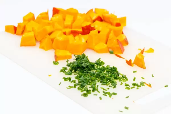 Hokkaido pumpkin with wild chive