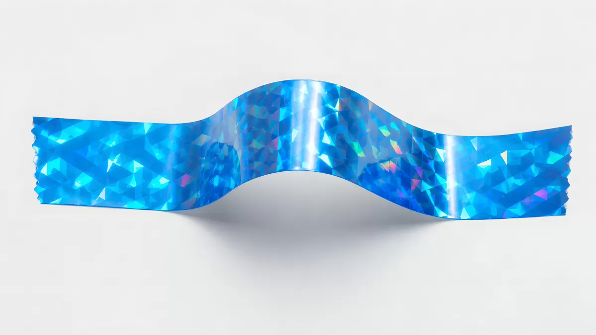 Holografisches blaues Klebeband mit Kristallmuster